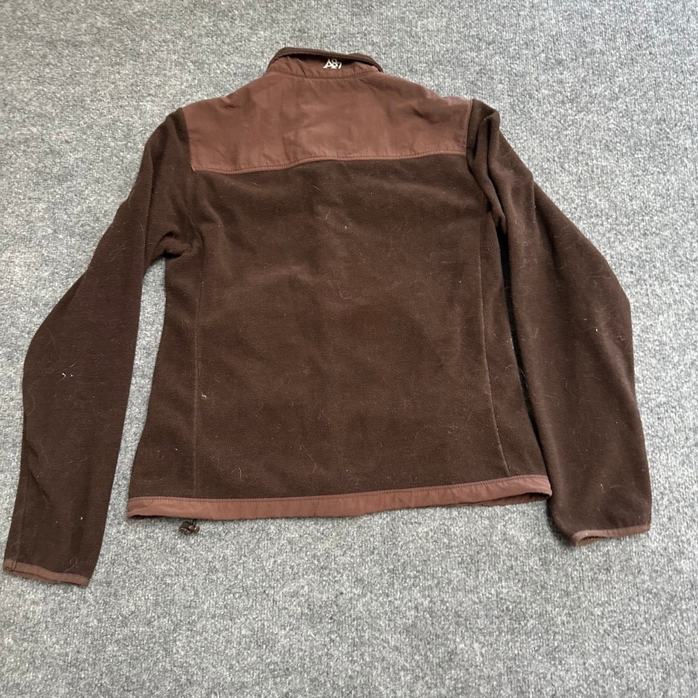 Aeropostale Fleece Jacket Womens Size L Brown Full Zip Nylon Trim Gorpcore Trail